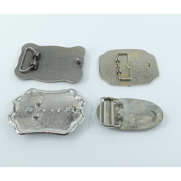 VTG 4 Belt Buckle St Justin Celtic Liberty Statue Sailing Ship God Bless America - Picture 2 of 16